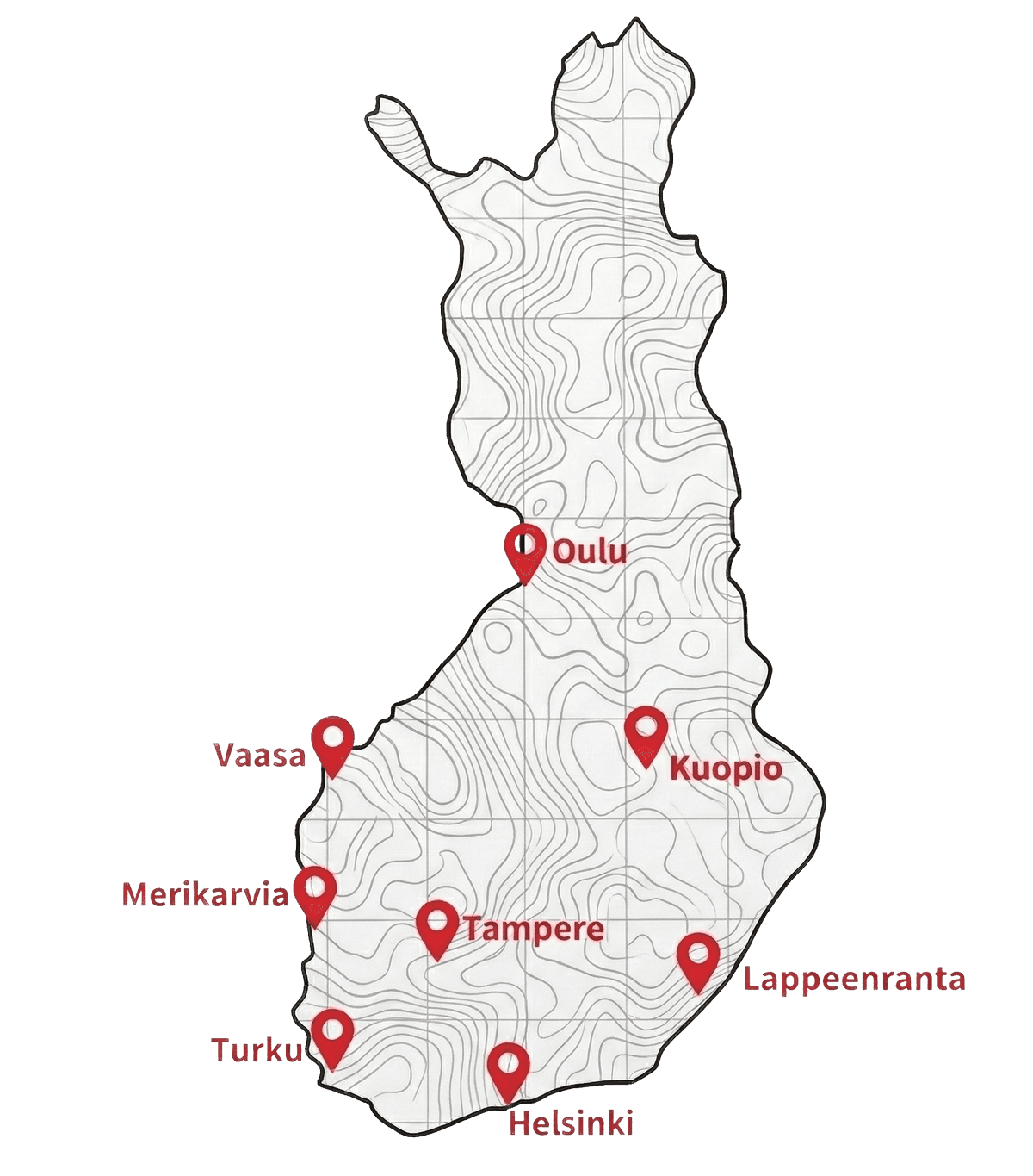 Kilatia toimipisteet kartalla